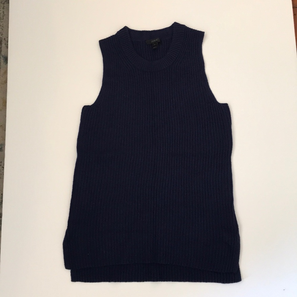 NWOT navy sleeveless lightweight j. crew sweater